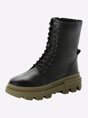 sheego Stiefelette in schwarz-khaki