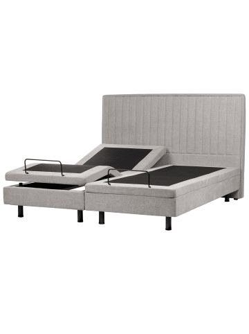 Beliani Doppelbett DUKE II in Grau - (W) 180 x (H) 120 x (L) 216 cm