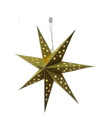 MARELIDA LED Papierstern Samtstern Weihnachtsstern D: 40cm in grün
