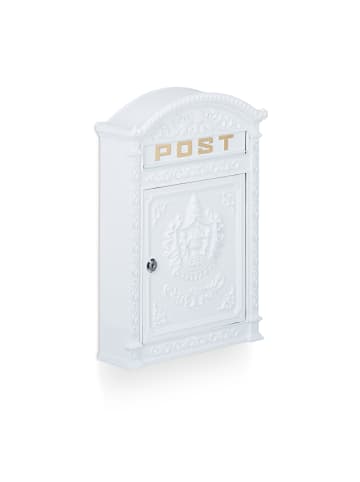 relaxdays Briefkasten in Weiß - (B)31 x (H)44,5 x (T)9,5 cm