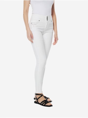 KOROSHI Baumwolljeans-korsage-slim pushup in weiß