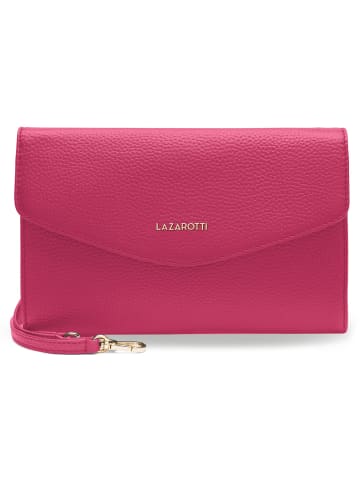 Lazarotti Bologna Leather Clutch Tasche Leder 23 cm in hot pink