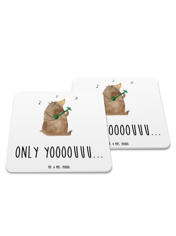 Mr. & Mrs. Panda Coaster Bär Gitarre mit Spruch in Weiß