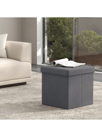 SONGMICS Sitzbank Minota in Schiefergrau - (B)38 x (H)38 x (T)38 cm