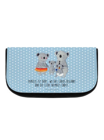 Mr. & Mrs. Panda Kosmetiktasche Koala Familie mit Spruch in Blau Pastell