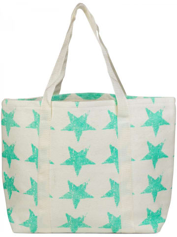 styleBREAKER Strandtasche in Creme-Mint