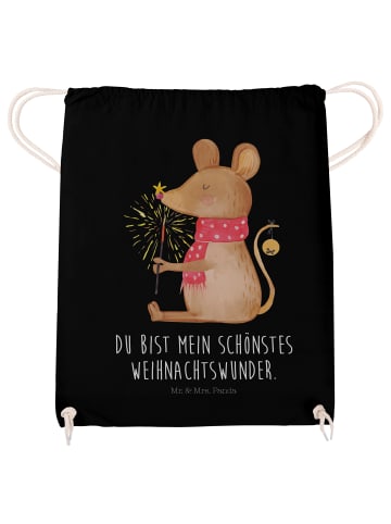 Mr. & Mrs. Panda Stoffbeutel Maus Weihnachten mit Spruch in Schwarz