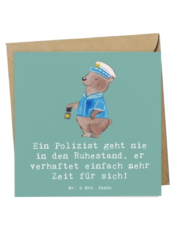 Mr. & Mrs. Panda Glückwunschkarte Polizist Ruhestand mit Spruch in Meeresbrise