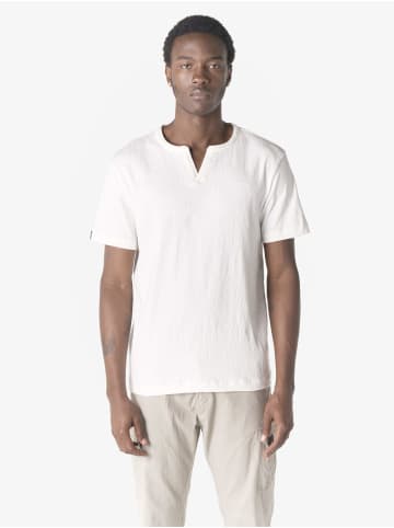 KOROSHI Henley shirt struktur in weiß