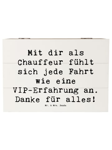Mr. & Mrs. Panda Holzkiste Spruch VIP Chauffeur mit Spruch in Weiß
