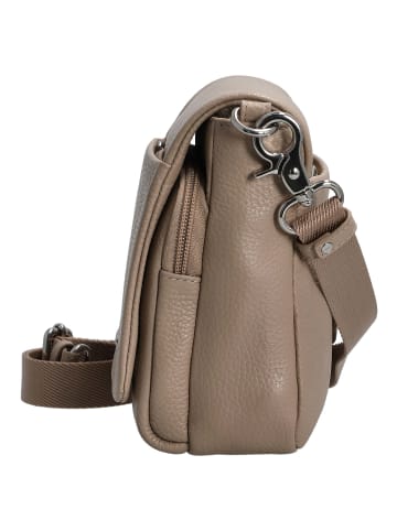 Mandarina Duck Mellow Leather - Umhängetasche 22 cm (nero) in warm taupe