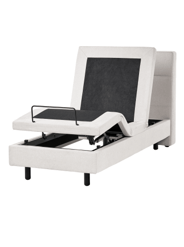 Beliani Einzelbett VICEROY in Beige/Schwarz - (W) 80 x (H) 120 x (L) 216 cm