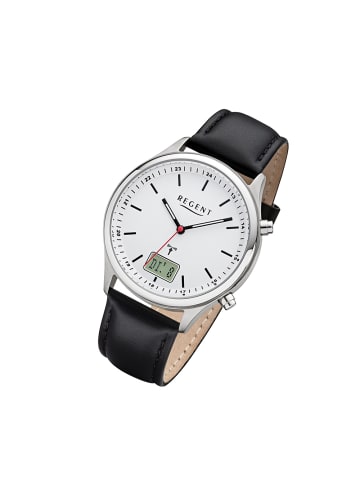 Regent Analog-Digital-Funkuhr Regent Funkuhren schwarz groß (ca. 40mm)