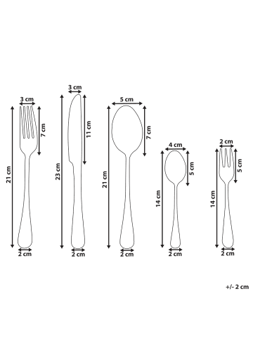 Beliani 30-tlg Besteck Set FUSILLI in Schwarz