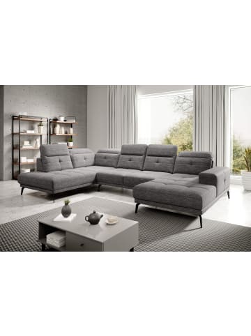 MF Design Brita Recamiere Links in Hellgrau -  (L) 205 x (B) 350 x (H) 107 cm