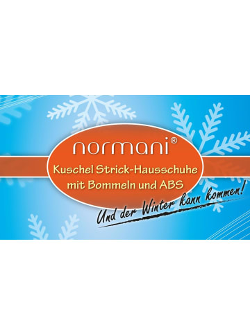 normani Strick-Hausschuhe mit Bommeln und ABS in Apfelgrün