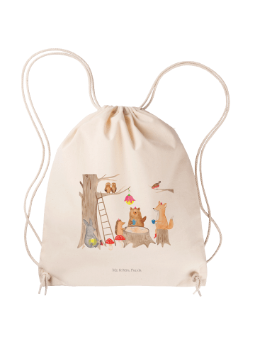 Mr. & Mrs. Panda Sportbeutel Waldtiere Picknick ohne Spruch in Creme