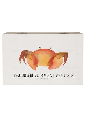 Mr. & Mrs. Panda Kiste Sternzeichen Krebs mit Spruch in Weiß