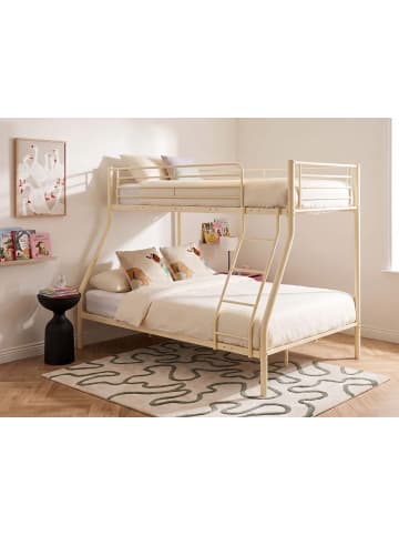 Beliani Hochbett CHADURIE in Beige - (W) 126 x (H) 160 x (L) 210 cm