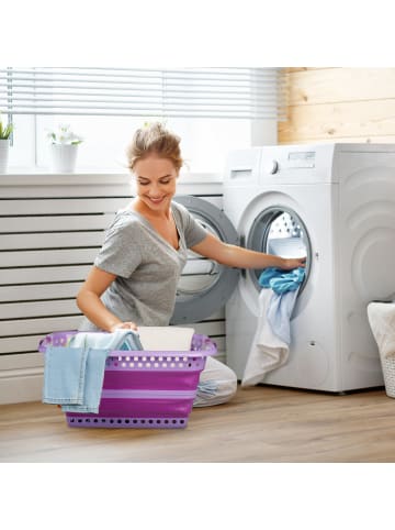 relaxdays Wäschekorb in Lila/ Pink - 35 l