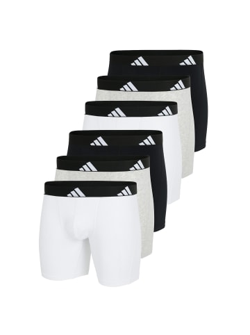 adidas Boxershort 6er Pack in Schwarz/Weiß/Grau