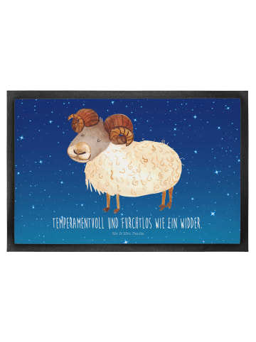Mr. & Mrs. Panda fußmatte Sternzeichen Widder mit Spruch in Sternenhimmel Blau