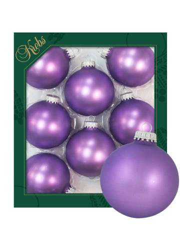 Krebs Glas Lauscha 8er-Set: Baumkugeln in Violett