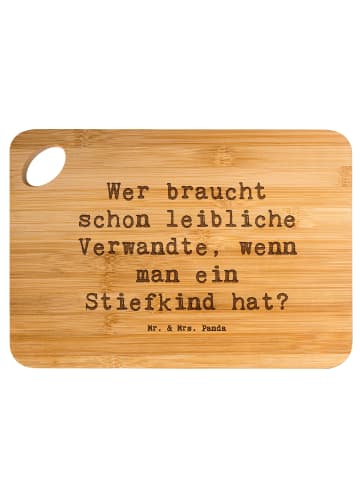 Mr. & Mrs. Panda Holzbrett Spruch Stiefkindliebe mit Spruch in Braun