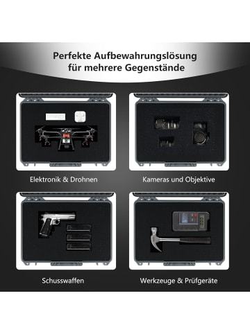 COSTWAY 22" Hartschalen-Kamerakoffer in Grau