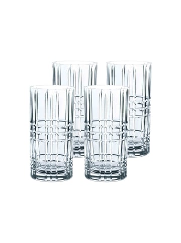 Nachtmann 4er Set Longdrinkgläser Square 445 ml transparent in transparent