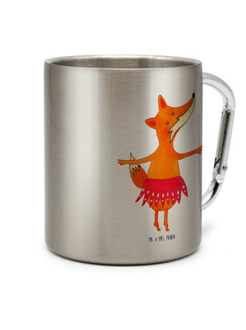Mr. & Mrs. Panda karabiner tasse Fuchs Ballerina ohne Spruch in Silber
