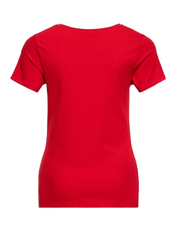 Queen Kerosin Queen Kerosin Kurzarmshirt mit großem Vintage Druck vorne We can do it in rot