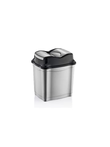 COFI 1453 Moderner Abfalleimer / Mülleimer mit praktischem Push-Deckel in Grau