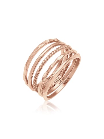 Elli Ring 925 Sterling Silber Geo, Ring Set in Rosegold