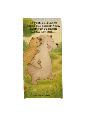 Mr. & Mrs. Panda Badetuch Papa Bär Design mit Spruch in Grau Pastell