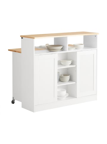 SoBuy Sideboard in Weiß und Natur - (B)110 x (H)97 x (T)66cm