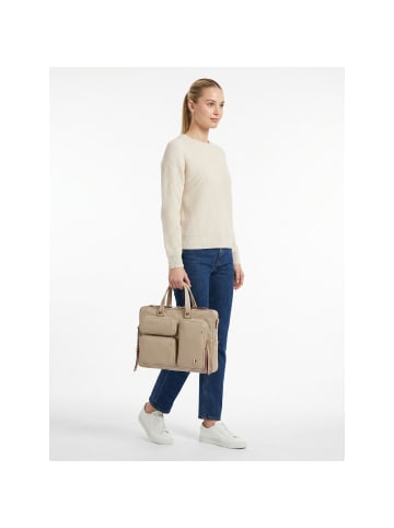 DuDu Pocket Aktentasche Leder 36 cm Laptopfach in grigio sabbia