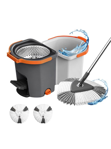 relaxdays Wischmopp-Set in Grau - 14,5 l