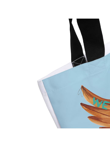 Mr. & Mrs. Panda Strandtasche Rotkehlchen Weihnachten ohne Spruch in Eisblau