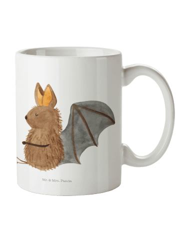 Mr. & Mrs. Panda Teebecher Fledermaus Sitzen ohne Spruch in Weiß