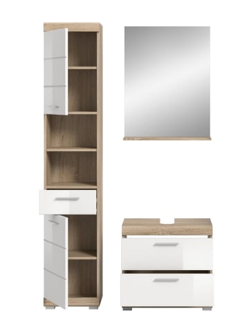 ebuy24 Badmöbelset Lambada Weiß 112 x 34 cm