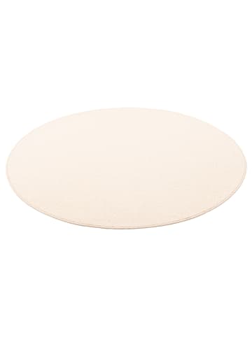 Snapstyle Natur Teppich Wolle Berber Rund in Wollweiss
