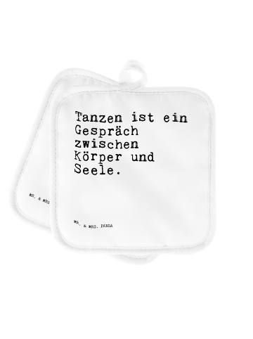 Mr. & Mrs. Panda Topflappen Tanzen ist ein Gespräch... mit Spruch in Weiß