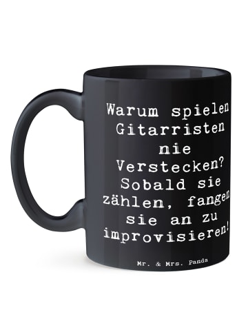 Mr. & Mrs. Panda Teetasse Spruch Gitarre Improvisation mit Spruch in Schwarz