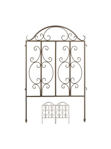 Gartenzaun in Bronze - (B)190,5 x (H)98 x (T)2,5 cm