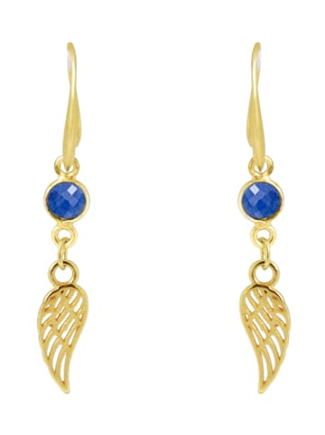 Gemshine Ohrringe WINGS - Schutzengel - Saphir in gold coloured