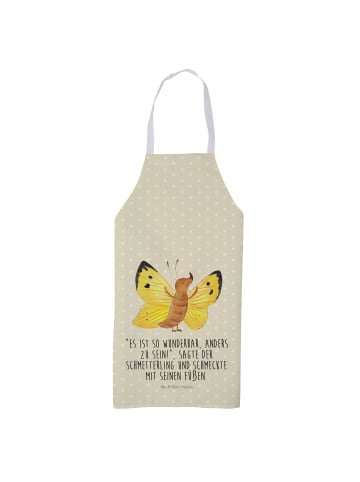 Mr. & Mrs. Panda Schürze Schmetterling Zitronenfalter mit Spruch in Gelb Pastell