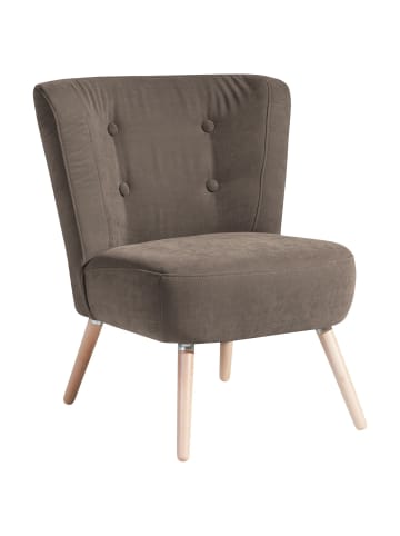 58 aufm Kessel SESSEL Kassi Bezug Veloursstoff Buche natur / sahara