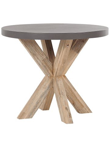 Beliani Esstisch OLBIA in Grau/Braun - (W) 90 x (H) 76 x (L) 90 cm