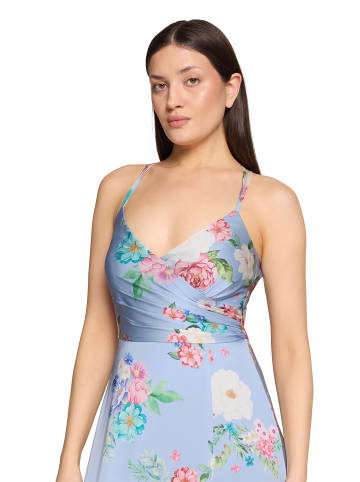 Vera Mont Abendkleid mit V-Ausschnitt in Blue/Rosé